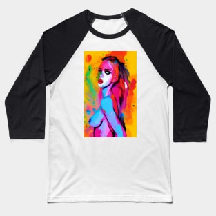 Funky Sexy Colorful Hippie Popculture Popart Trippy Women Baseball T-Shirt